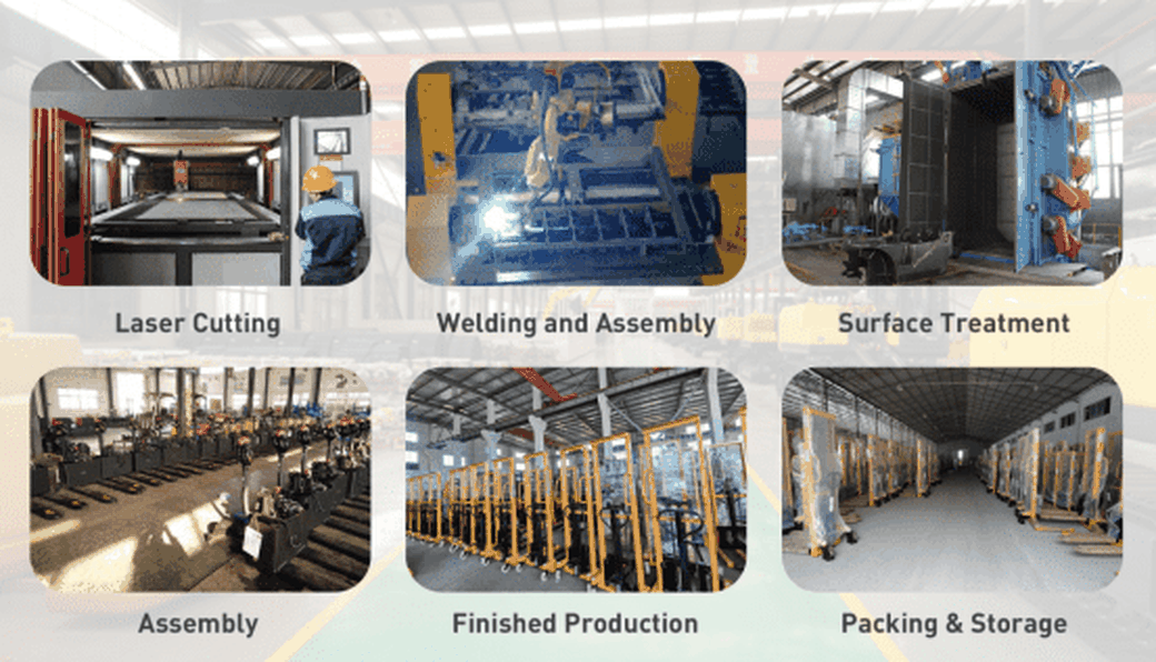 Factory process of hand stacker