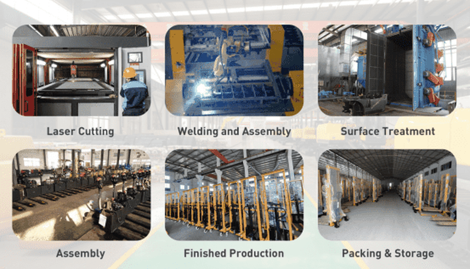 Factory process of semi electric stacker