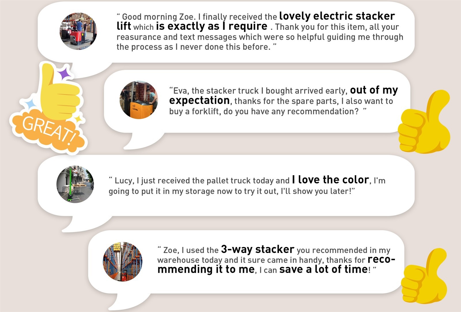 feedback of motorized pallet jack