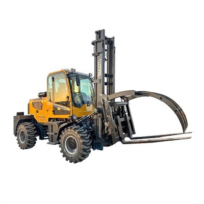 4WD Rough Terrain Forklift With Grapple