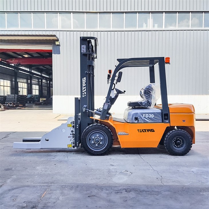 Forklift With Block Clamp Attachment