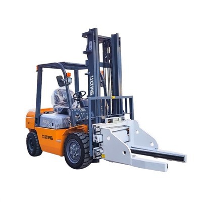 Forklift With Block Clamp Attachment