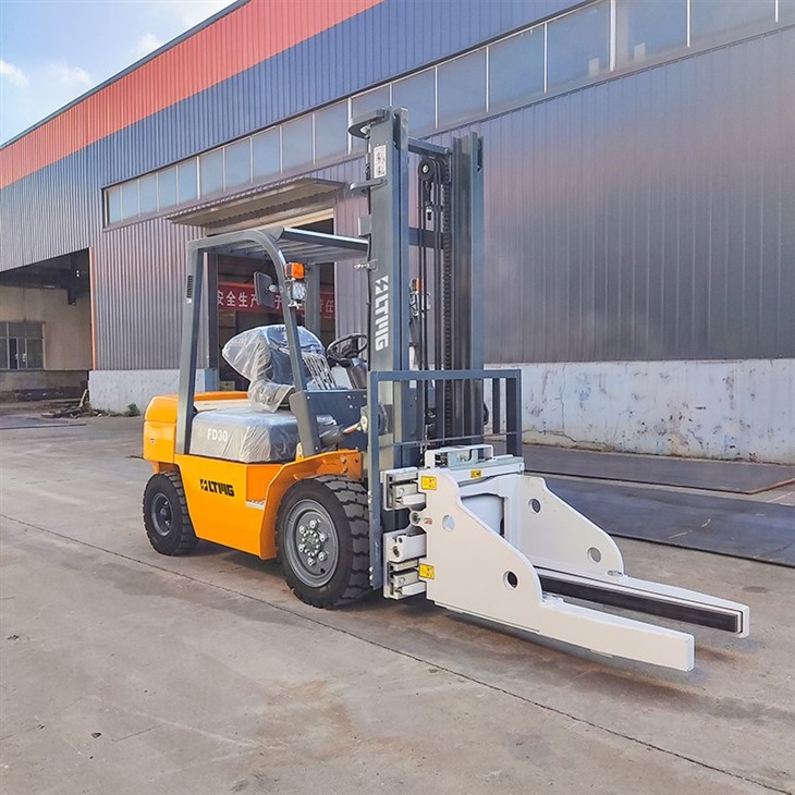 Forklift With Block Clamp Attachment